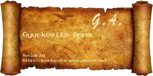 Gyurkovits Anna névjegykártya