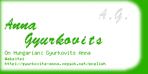 anna gyurkovits business card